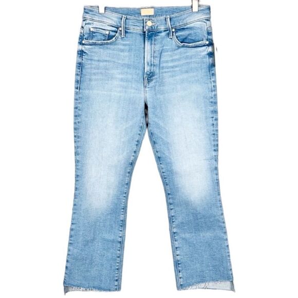 NWT Mother Insider Crop Step Fray Hem Limited Edition Light Denim Straight Jeans - Picture 9 of 16